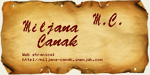 Miljana Čanak vizit kartica